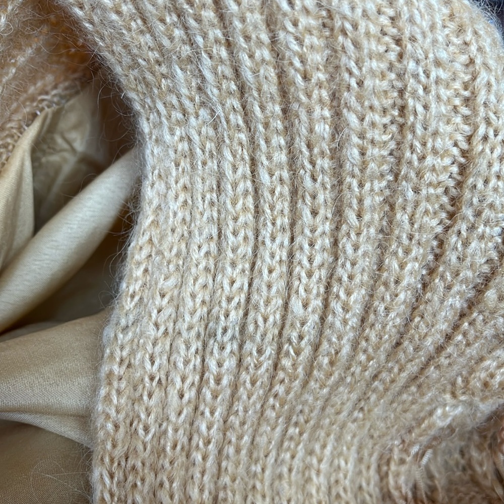 Alexa Grace Gold Wool & Mohair Blend Cardigan ribbon & pearl details Size Medium - Picture 15 of 17